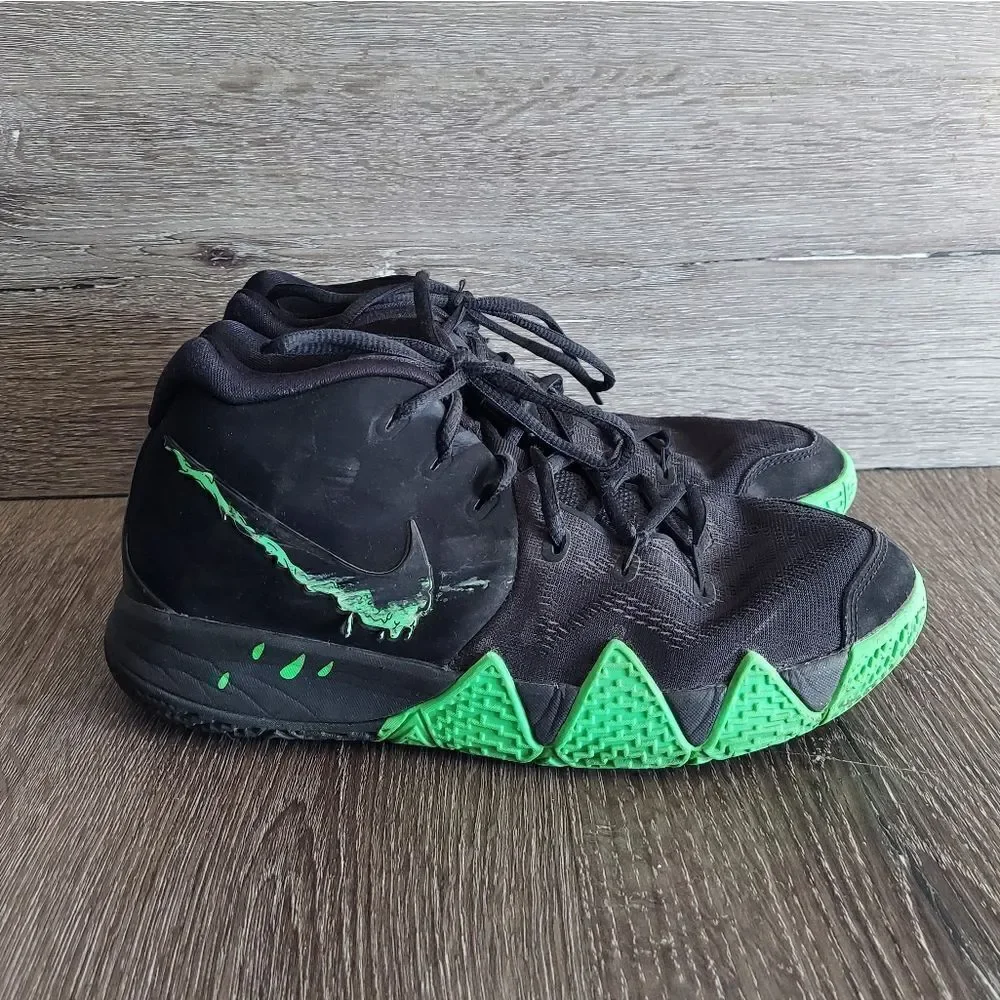 Nike Kyrie 4 Black Halloween Green GS Size 6.5Y Sneakers AA2897-012